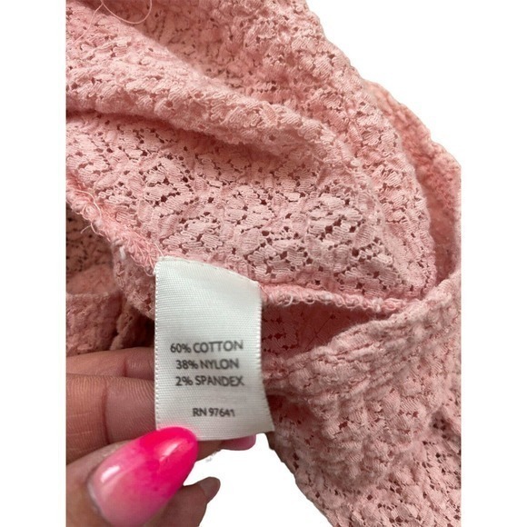 J. Jill Stretch Lace Pink Long Sleeve Button Down Shirt Size Small‎ - Picture 5 of 6